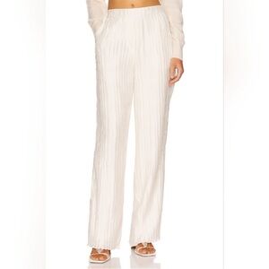 Jonathan Simkhai Textured White Wide Leg Pants